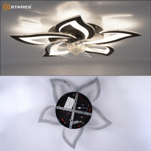 Управляемая светодиодная люстра с вент. FAN ELLA 80W+18W 5F-APP-680x120-BLACK/WHITE-220-IP20