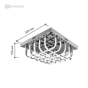  Светодиодная люстра неуправляемая GRILLE 90W S-500-NW-CHROME/OPAL-220-IP20/4000K