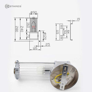 Cветильник, бра CLASSIC 1xE27 R-280x125x120-CHROME/CLEAR-220-IP20