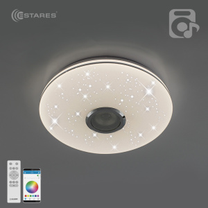Управляемая светодиодная музыкальная люстра MUSIC RGB 40W R-APP-330-WHITE/CHROME-220-IP20