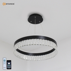 Управляемая светодиодная люстра CARINA 90W R-APP-500x1200-BLACK/CLEAR-220-IP20