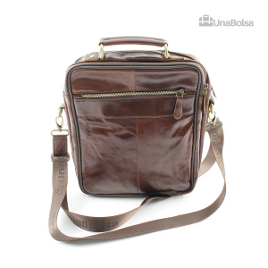 Сумка мужская из натуральной кожи UB-B306-240x290х110-brown/brown-молния/молния