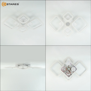 Управляемая светодиодная музыкальная люстра OVAL RGBmusic 85W 5S-APP-725x460x80-WHITE/WHITE-220-IP20