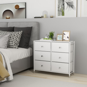 COMMOD classic 3F-6D-WHITE/SILVER-89x30x78 комод-макси плюс