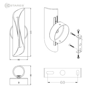Управляемый светодиодный светильник-бра LUMIERA 10W I-ON/OFF-215x90x80-CHROME/CLEAR-220-IP20