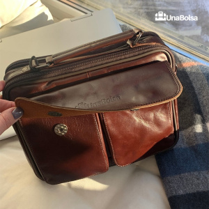 Сумка мужская из натуральной кожи UB-B210-240x190х90-brown/brown-молния/магнит