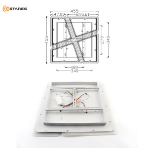 Управляемая светодиодная люстра AERO 72W 4S-ON/OFF- 455x455x57-WHITE/WHITE-220-IP20