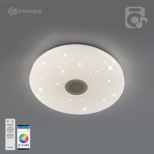 Управляемая светодиодная музыкальная люстра a-play RGB 40W R-APP-330-WHITE/WHITE-220-IP20