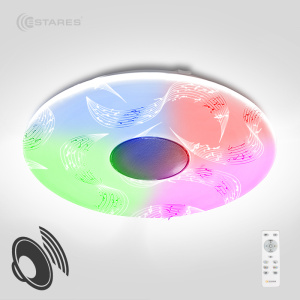  Управляемый светодиодный светильник a-play 60W RGB R-530-SHINY-220V-IP20 (муз.колонка + пульт)