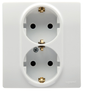 Legrand 672223 Роз. 2X2К+З винты без шт.БЕЛ ETIKA