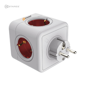 Разветвитель 5 Евро "COMFORT CUBE" 5G-red/white-Europlug