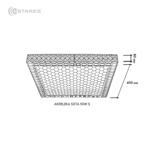 Управляемый светодиодный светильник AKRILIKA SOTA 55W S-400-CLEAR/SHINY-220-IP44