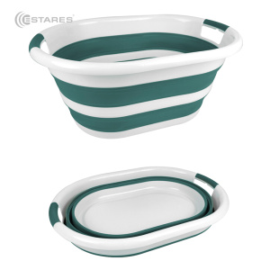 Таз складной силиконовый ES-BS-portable-24l-54x39x24/7-white/seagreen