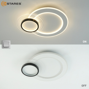 Управляемая светодиодная люстра SUVON 80W 2R-ON/OFF-500x400x70-WHITE/BLACK/CLEAR-220-IP20