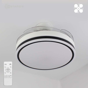 Управляемая светодиодная люстра c вентилятором FAN FOLD 90W+36W R-RC-500x403-WHITE/WHITE-220-IP20