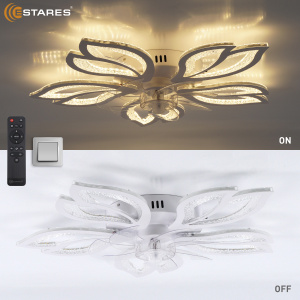 Управляемая светодиод. люстра c вент.FAN ASTRA ICE 70W+19W 5F-IRC-650x125-WHITE/CLEAR/CLEAR-220-IP20
