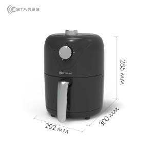 Аэрогриль EASYCOOK mini 900W-MT-220V-2.2L-202х300х285-black/chrome