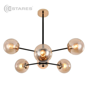 Люстра MILAN 6хЕ27 R-810xh620-black/gold/gold