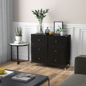 COMMOD classic 3F-6D-BLACK/GOLD-89x30x78 комод-макси плюс