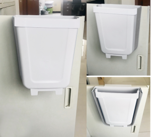 Ведро мусорное складное(подвес) ES-BC-TC-portable-8l-29x26x19/10-white/gray
