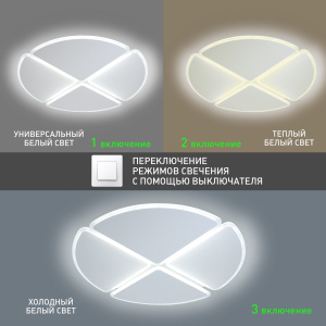 Управляемая LED люстра HP-LM 60W 4R-ON/OFF- 470x62-WHITE/WHITE-220-IP20