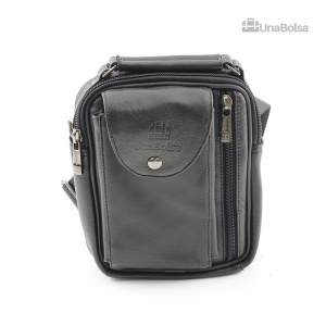 Сумка мужская из натуральной кожи UB-B110-150x185-black/black-молния/кнопка
