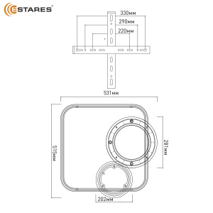 Управляемая светодиодная люстра GERMANICA 90W SR-RC-515x531x80-WHITE/WHITE-220-IP20