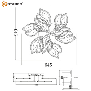 Управляемая светодиодная люстра MEDEA 120W 9F-RC-645x135-WHITE/WHITE-220-IP20
