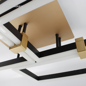 УПРАВЛЯЕМАЯ СВЕТОДИОДНАЯ ЛЮСТРА ON/OFF PANDORA 160W 4S-ON/OFF-1050X720X150-BLACK/GOLD-220-IP20