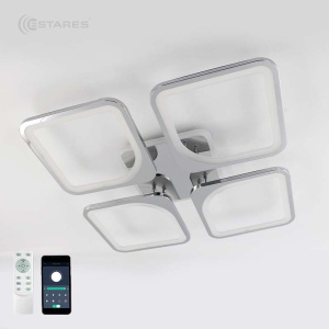 Управляемая светодиодная люстра LOOK RGB 110W 5S-APP-550x550x70-CHROME/WHITE-220-IP20_Ч
