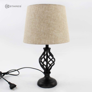 Настольная лампа DUBLIN 1xE27 R-115x240x410-BLACK/BEIGE-220-IP20