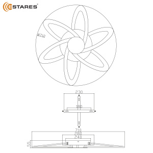 Управляемая светодиодная люстра LORENA 100W 6R-RC-710x55-WHITE/WHITE-220-IP20