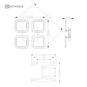 Управляемая светодиодная люстра ROOM 60W 4S-APP-520x73-WHITE/WHITE-220-IP20