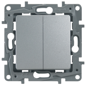 Legrand 672402 Выкл 2кл АЛЮ ETIKA