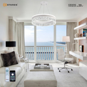 Управляемая светодиодная люстра CARINA 90W R-APP-500x1200-WHITE/CLEAR-220-IP20