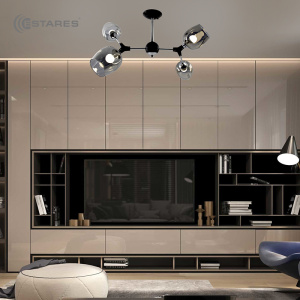 Люстра SORENTO 4хЕ27 R-660x570xh340-black/chrome/lightgray