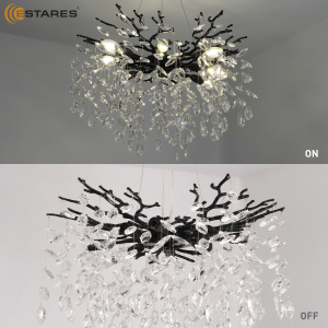 Люстра ROXANA 55 E14х8 R-600x1200-BLACK/CRYSTAL-220-IP20