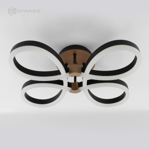  УПРАВЛЯЕМАЯ СВЕТОДИОДНАЯ ЛЮСТРА ON/OFF PANDORA 44W 4R-ON/OFF-500X400X150-BLACK/GOLD-220-IP20