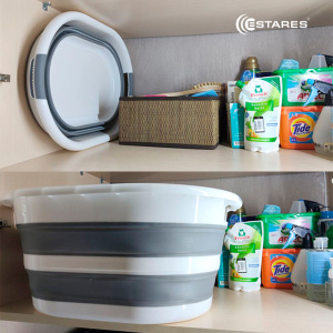 Таз складной силиконовый ES-BS-portable-24l-54x39x24/7-white/gray
