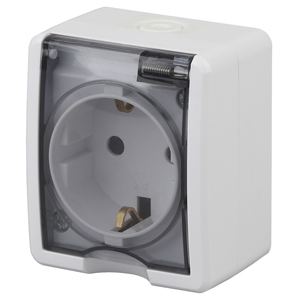 11-2401-01  ЭРА Розетка 2P+E IP54, 16АХ-250В, ОУ, Эра Эксперт, белый