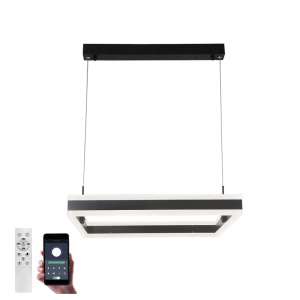 Управляемая светодиодная люстра STELLA 100WS-APP-500x500x1200-BLACK/WHITE-220-IP20