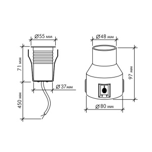 Грунтовый светодиодный светильник B2WDS0157 240V 1X2W IP67 (Теплый белый)/B2AS0102_2015