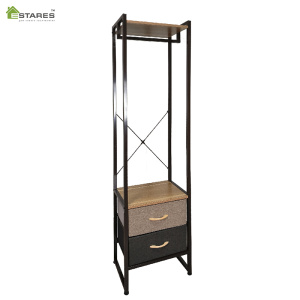COMMOD 4F-2D-MIXBROWN-44х30х178 комод-вешалка