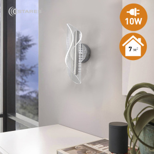 Управляемый светодиодный светильник-бра LUMIERA 10W I-ON/OFF-215x90x80-CHROME/CLEAR-220-IP20