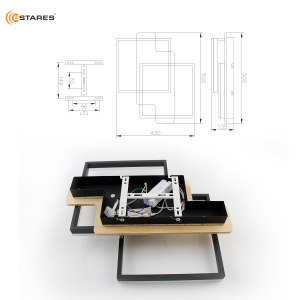 Управляемая светодиодная люстра  WOODY LOFT 85W 2S-APP-500x430x135-BLACK/W00D-220-IP20