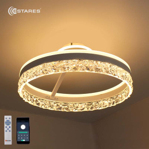 Управляемая светодиодная люстра STELLA C ICE 90W 2R-APP-500*215-WHITE/WHITE-220-IP20