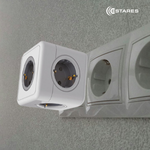 Разветвитель 5 Евро "COMFORT CUBE" 5G-gray/white-Europlug