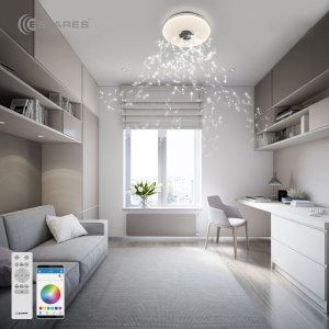 Управляемая светодиодная музыкальная люстра MUSIC RGB 25W R-APP-260-WHITE/CHROME-220-IP20