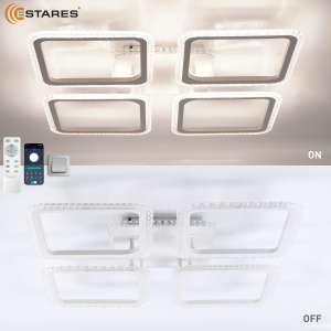 Управляемая светодиодная люстра SONNE prizma RGB 100W 5S-APP-540X540X70-WHITE/CLEAR-220-IP20