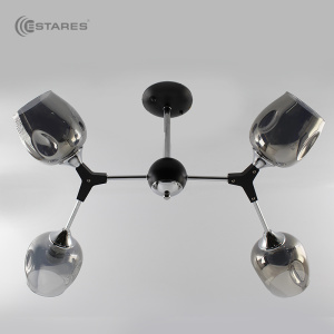 Люстра SORENTO 4хЕ27 R-660x570xh340-black/chrome/lightgray